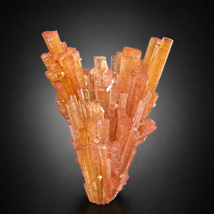 Orange Tourmaline Crystals Cluster , 224 gran