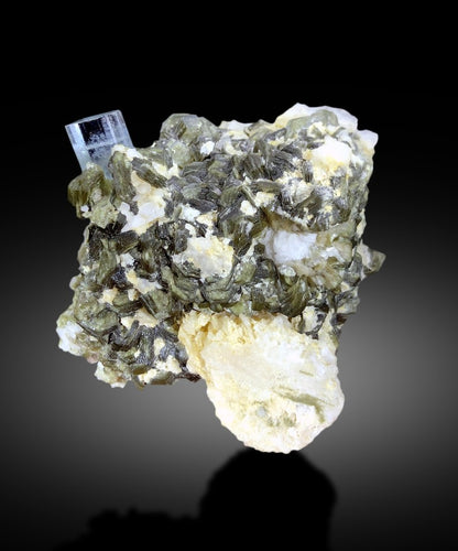 Transparent Blue Color Aquamarine Crystal with Star Mica, Aquamarine Specimen, Aquamarine from Shigar valley Skardu Pakistan - 408 gram