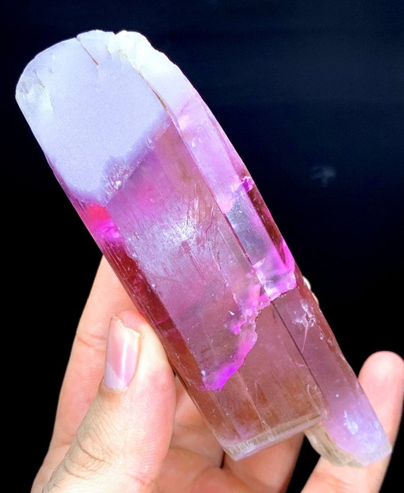 Natural Terminated Twinned Pink Kunzite Crystal From Afghanistan - 405 g