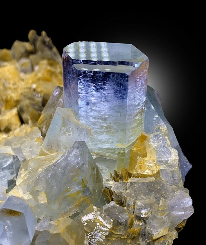 Blue Aquamarines With Calcite and Mica Mineral Specimen From Nagar Mine Pakistan - 2358 gram