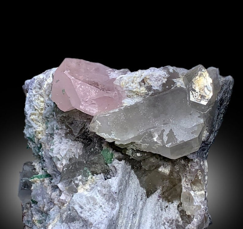 Pink Morganite With Green Tourmalines Quartz and Cleavelandite Albite Mineral Specimen From Afghanistan - 2713 gram