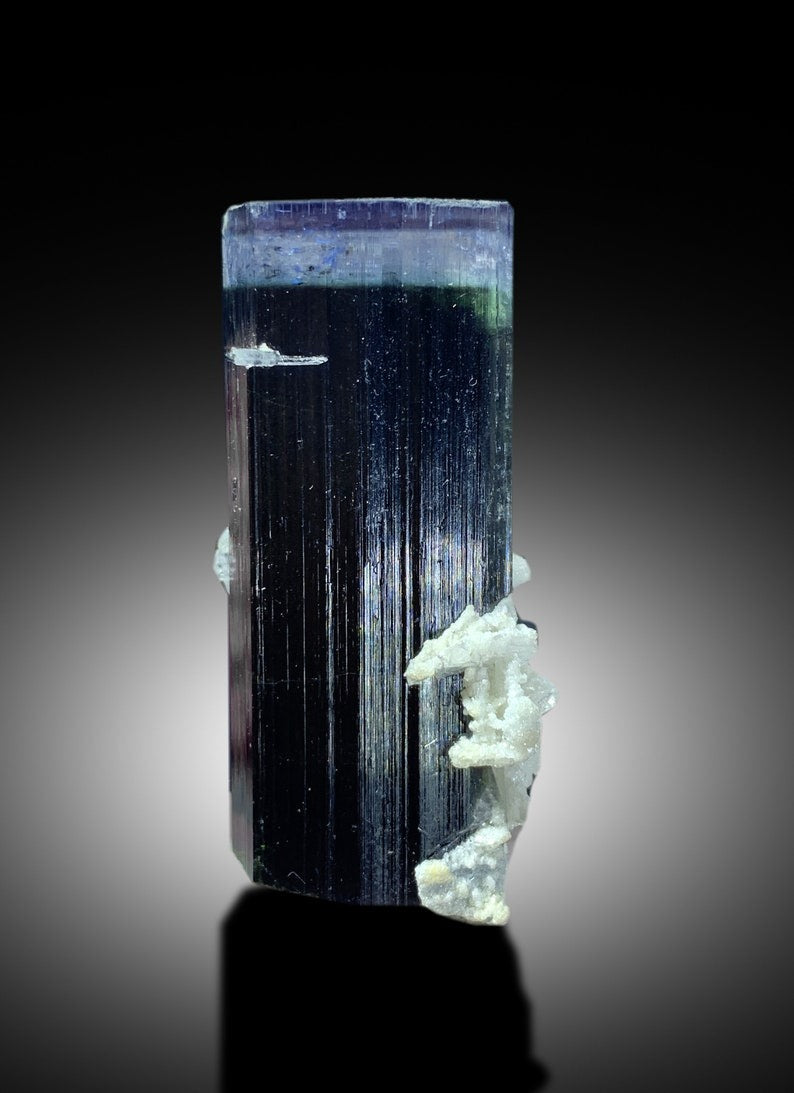 Blue Cap Tourmaline Crystal with Cleavelandite Albite, Natural Tourmaline, Raw Tourmaline, Tourmaline From Paproke Afghanistan - 47 gram