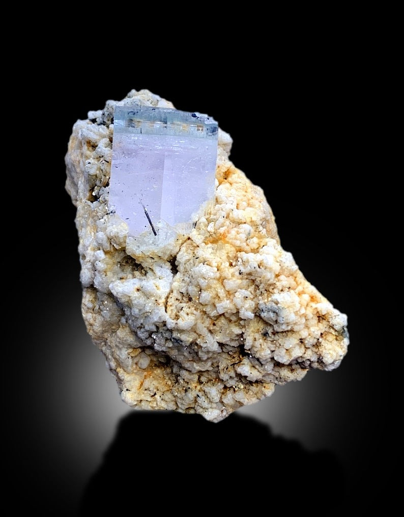 AquaMorganite, Morganite Var Aquamarine, AquaMorganite With Schorl and Feldspar From Skardu Pakistan - 170 gram