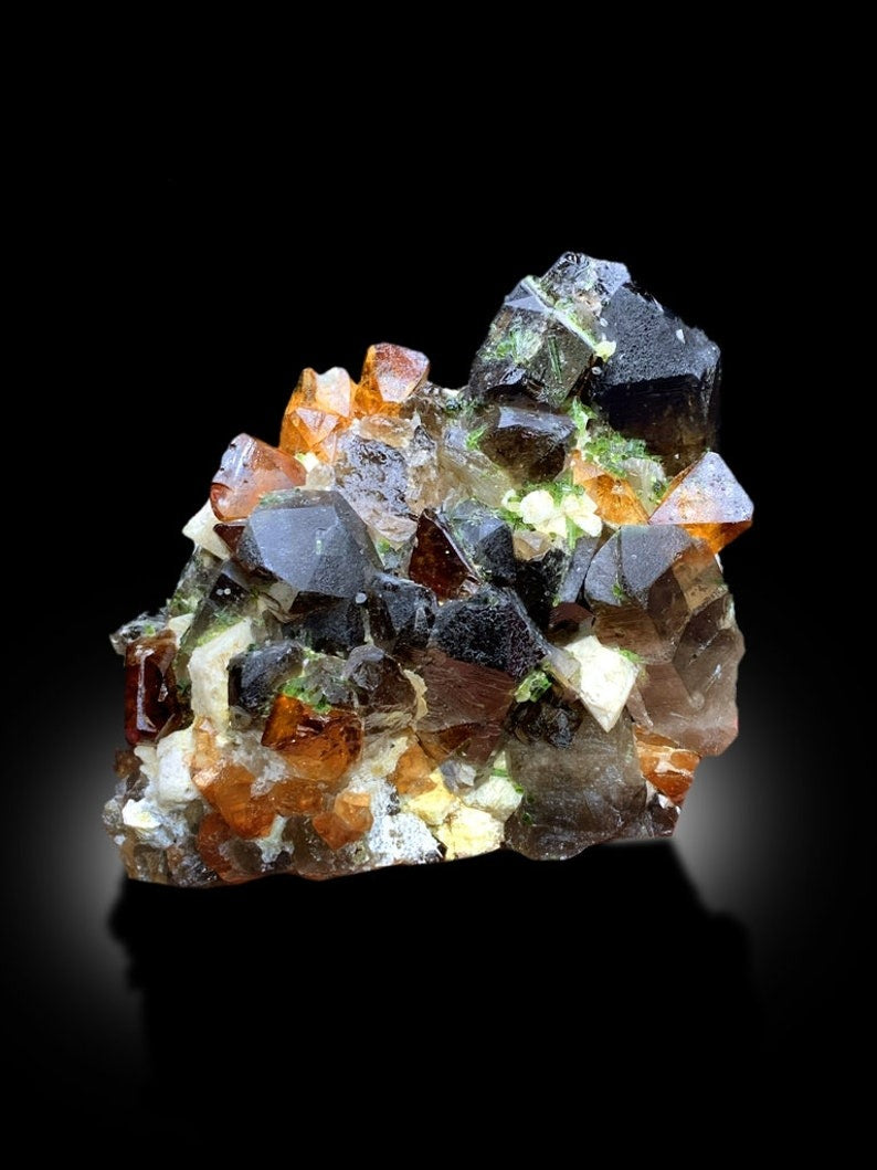 Topaz Crystals with Tourmalines, Herderite Crystals, Smoky Quartz Crystals, Crystal Cluster, Topaz Specimen, Tourmaline Cluster, 2471 g