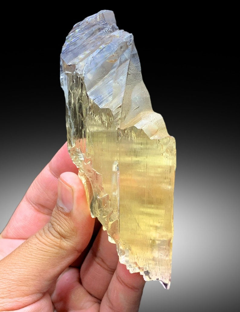 Exquisite Yellow Triphane Kunzite with Complex Terminations, Raw Kunzite Stone, Kunzite Specimen, Kunzite from Afghanistan - 254 gram