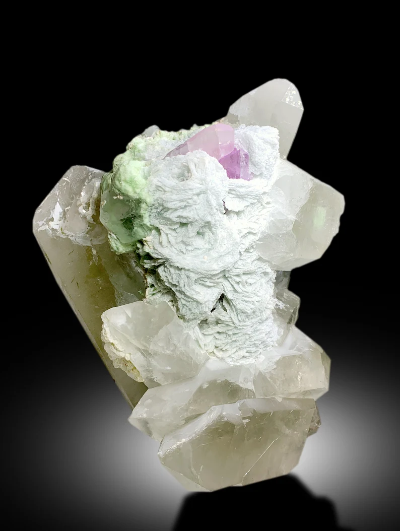 Natural Pink Color Kunzite with Green Tourmalines, Quartz and Cleavelandite Albite, Mineral Specimen, Raw Mineral, Kunzite Specimen - 8.2 Kg