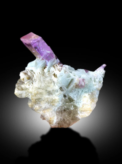 V Shape Terminated Pink Color Kunzite with Cleavelandite Albite and Quartz, Kunzite Crystals, Kunzite Specimen from Afghanistan - 1280 gram