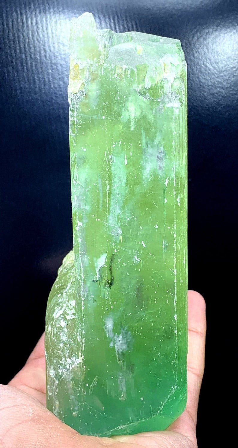 Bicolor Kunzite Crystal, Green Kunzite var Hiddenite Crystal, Natural Hiddenite Kunzite Specimen, Raw Kunzite From Afghanistan - 1518 gram