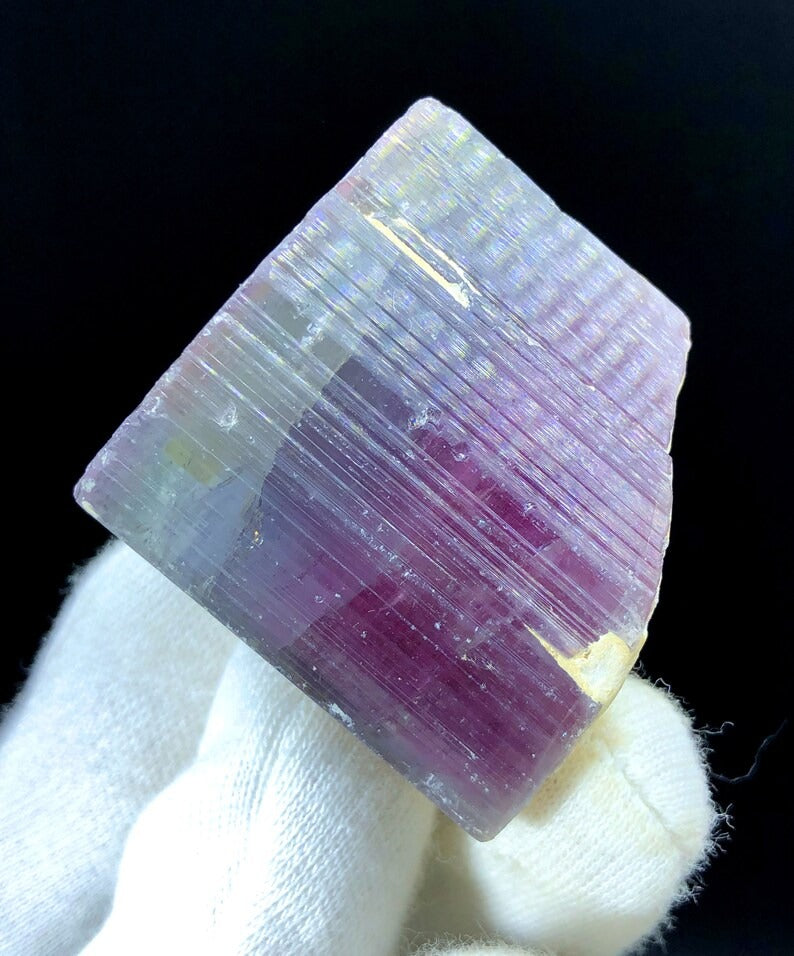 Natural Bicolor Tourmaline Crystal, Raw Mineral, Tourmaline Gemstone, Tourmaline Crystal from Paproke Afghanistan - 58 gram