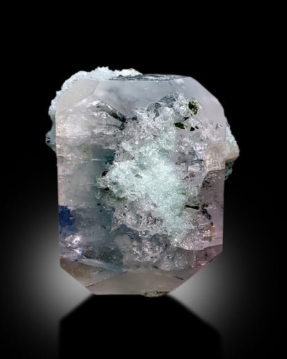 AquaMorganite, Morganite Var Aquamarine, AquaMorganite With Green Tourmalines and Albite From Afghanistan - 90 gram