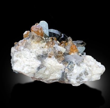 Natural Topaz Crystals With Aquamarines Quartz and Feldspar Mineral Specimen From Skardu Pakistan - 424 gram
