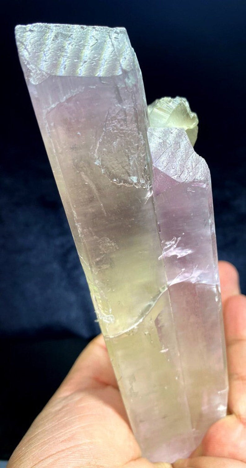 Natural Bicolor Kunzite Crystal with Quartz, Kunzite Specimen, Raw Mineral, Kunzite Stone, Kunzite from Afghanistan - 1035 gram