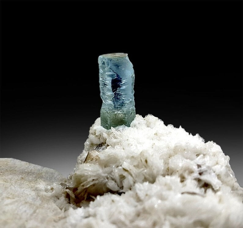 Aquamarine Crystal with Topaz , Albite and Feldspar from Shigar Pakistan - 634 g , 122*87 mm