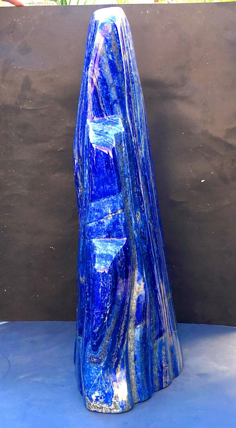 Lapis Lazuli Tumble , Huge Lapis Lazuli Free form tumble Made in Afghanistan, Real Blue Ultramarine, Handmade NO dye Lapis Tumble Home Decor