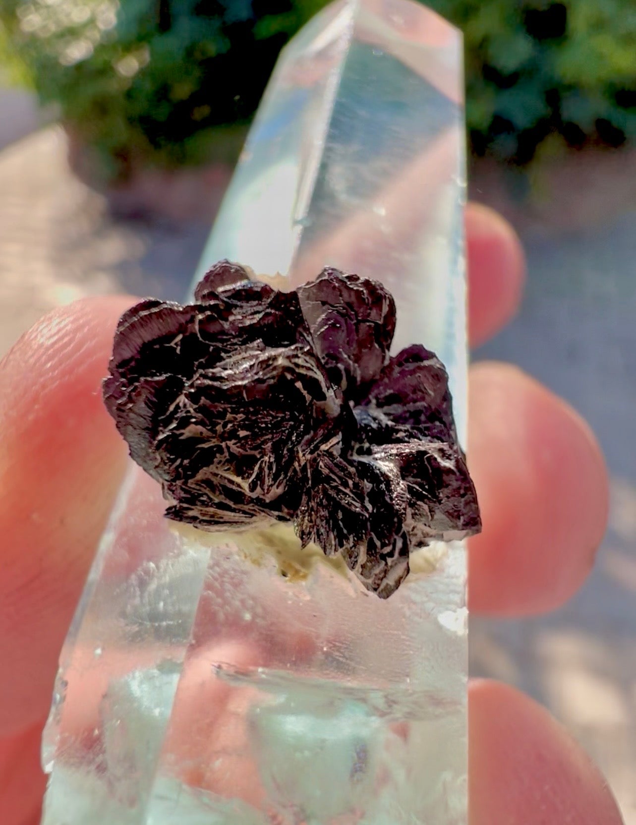 Aquamarine crystal with Hematite Flower from Pakistan, 48 gram