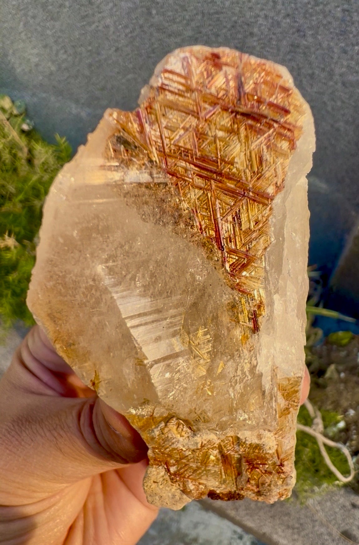 Sagenite Rutile on Quartz Crystal Specimen, Pakistan, 199 gram