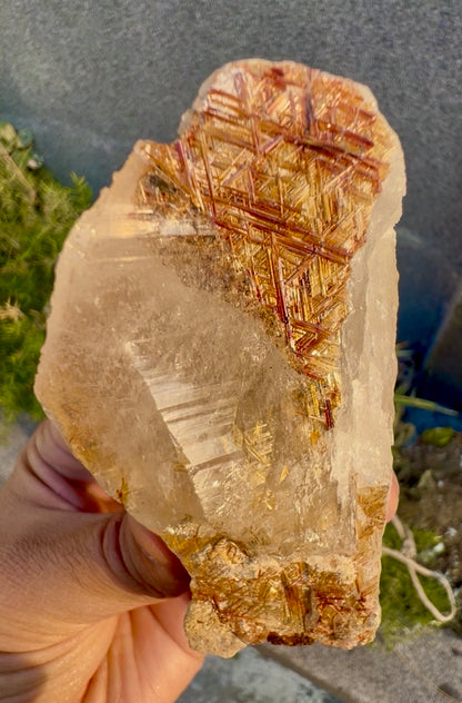 Sagenite Rutile on Quartz Crystal Specimen, Pakistan, 199 gram