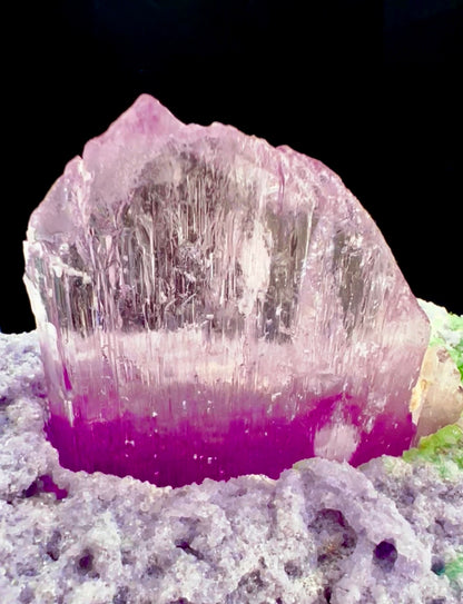 Pink Kunzite with Green Tourmalines on Lepidolite from Afghanistan, 749 gram