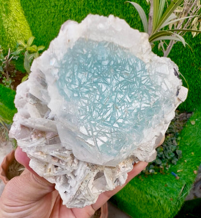 Beryl var AquaMorganite wity Cleavlandite Albite from Afghanistan, 578 gram