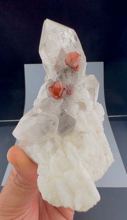 Spessartite Garnet Crystals with Quartz and Albite from Pakistan, 245 gram