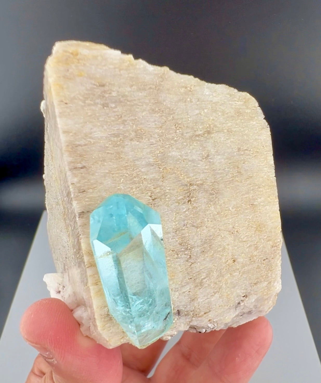 Aquamarine on Feldspar from Pakistan, 375 gram