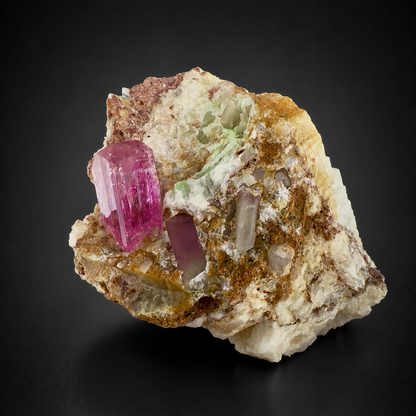 Natural Hot Pink Topaz Crystal on Matrix from Katlang Pakistan,110 gram