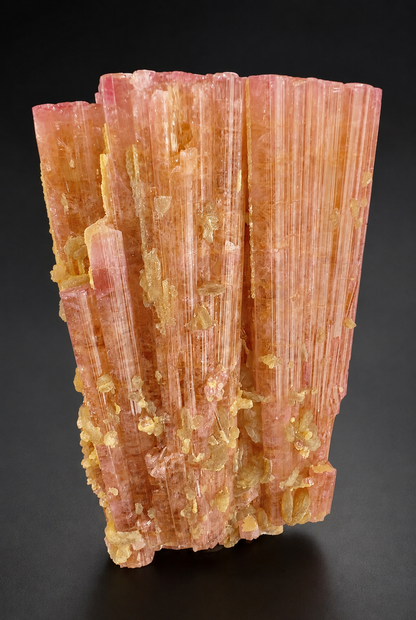 Orange Pink Tourmaline Crystal with Lepidolite Mica from Afghanistan, 316 gram
