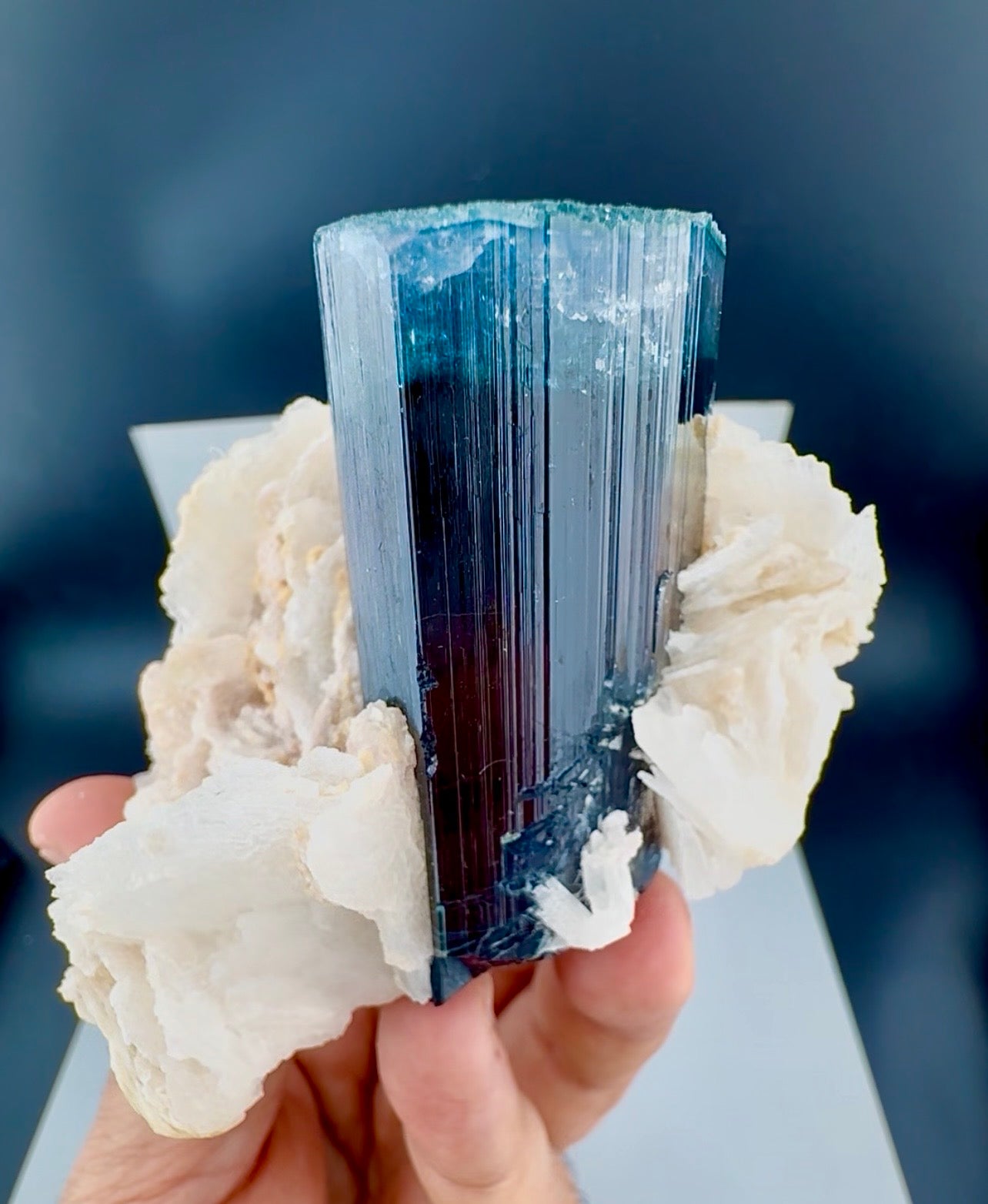 Blue Cap Tourmaline with Cleavlandite Albite from Afghanistan, 310 gran