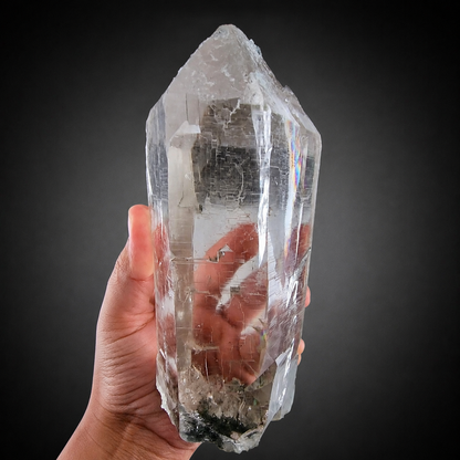 Clear Quartz Crystal with Chlorite Garden Inclusions, Cathedral Pattern, Tormiq Valley Pakistan, Collector Specimen, 1704 gram