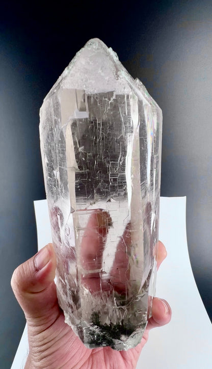 Clear Quartz Crystal with Chlorite Garden Inclusions, Cathedral Pattern, Tormiq Valley Pakistan, Collector Specimen, 1704 gram