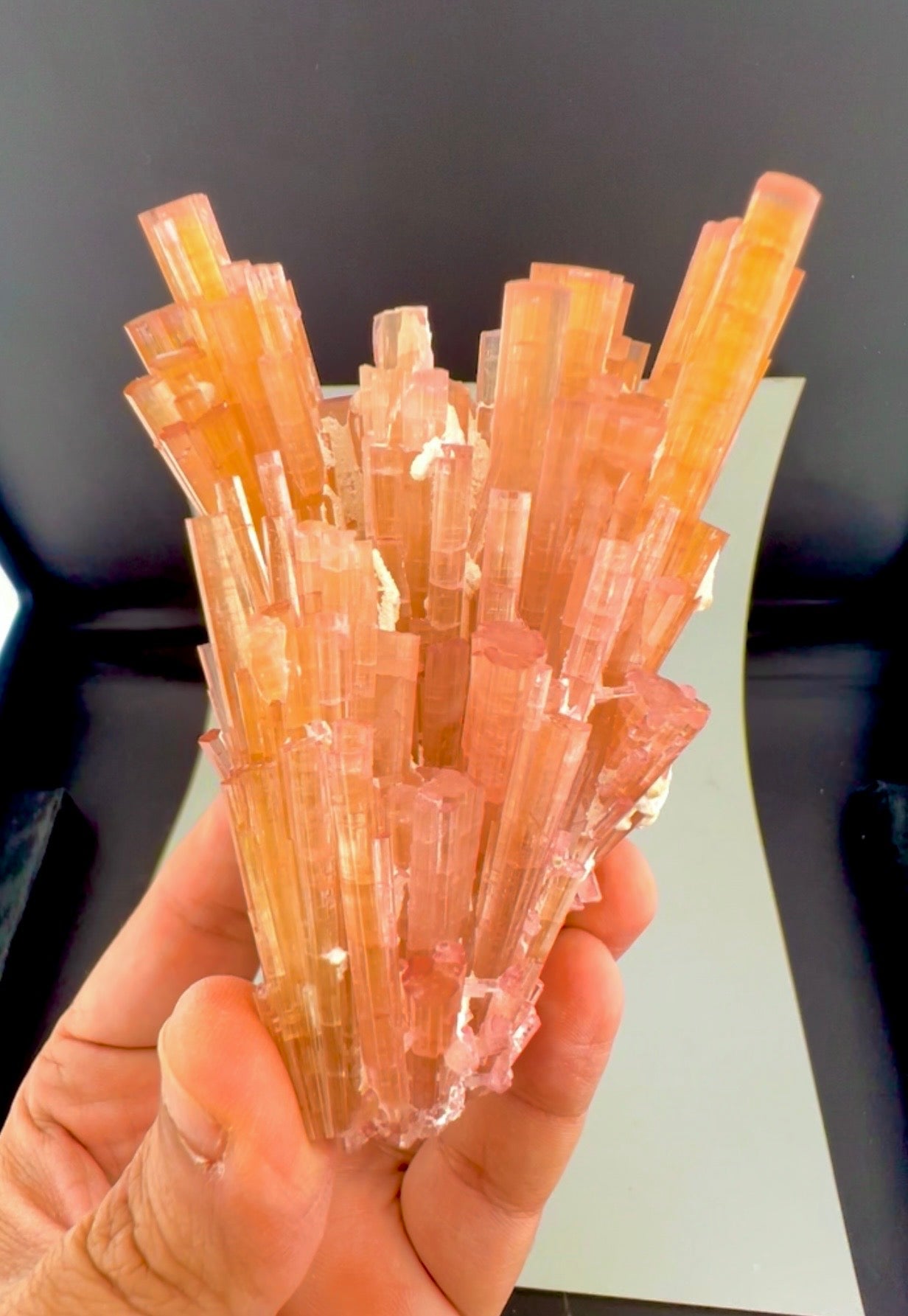 Orange Tourmaline Crystals Cluster , 224 gran