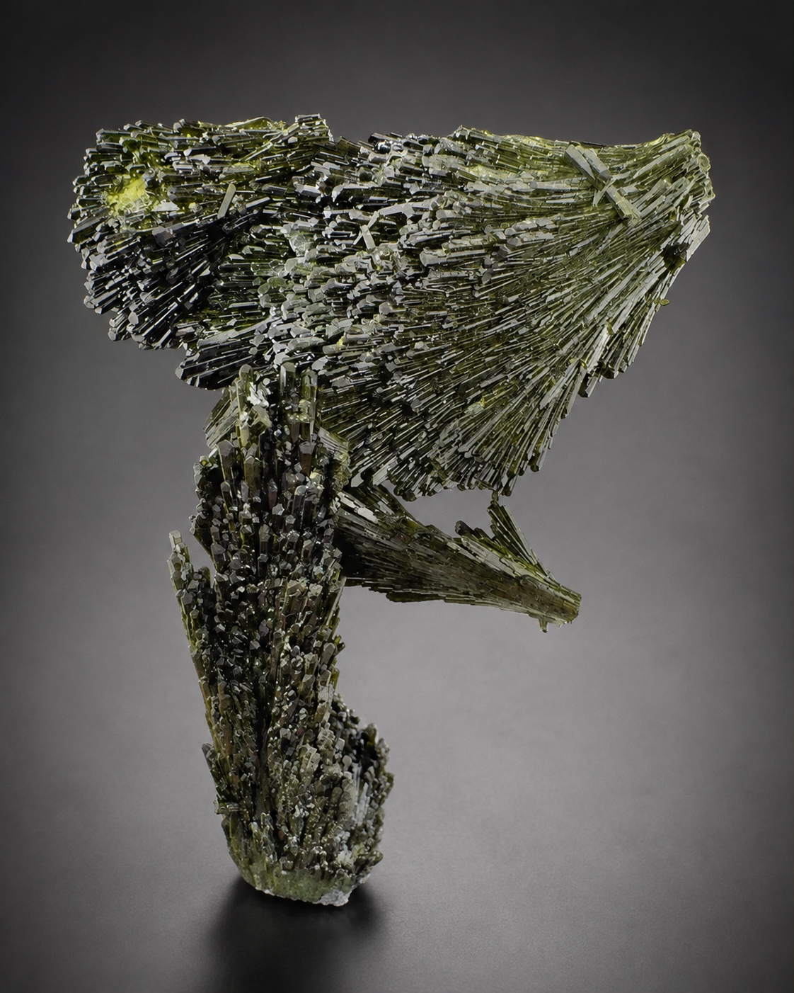 Green Epidote Crystal Specimen with Custom Base, 92 gram