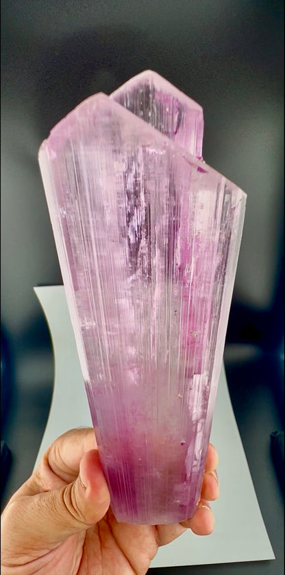Natural Pink Kunzite Crystal from Afghanistan, 331 gram