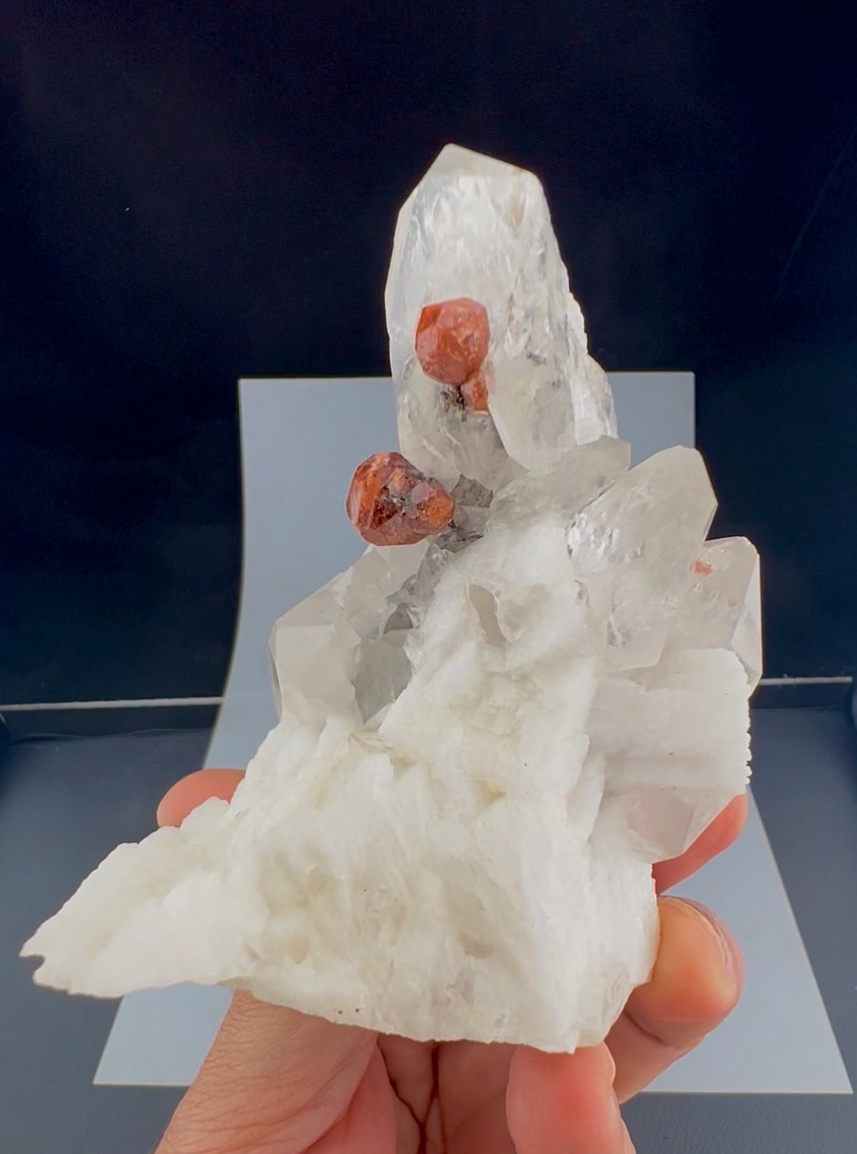 Spessartite Garnet Crystals with Quartz and Albite from Pakistan, 245 gram