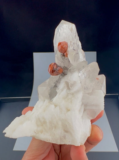 Spessartite Garnet Crystals with Quartz and Albite from Pakistan, 245 gram
