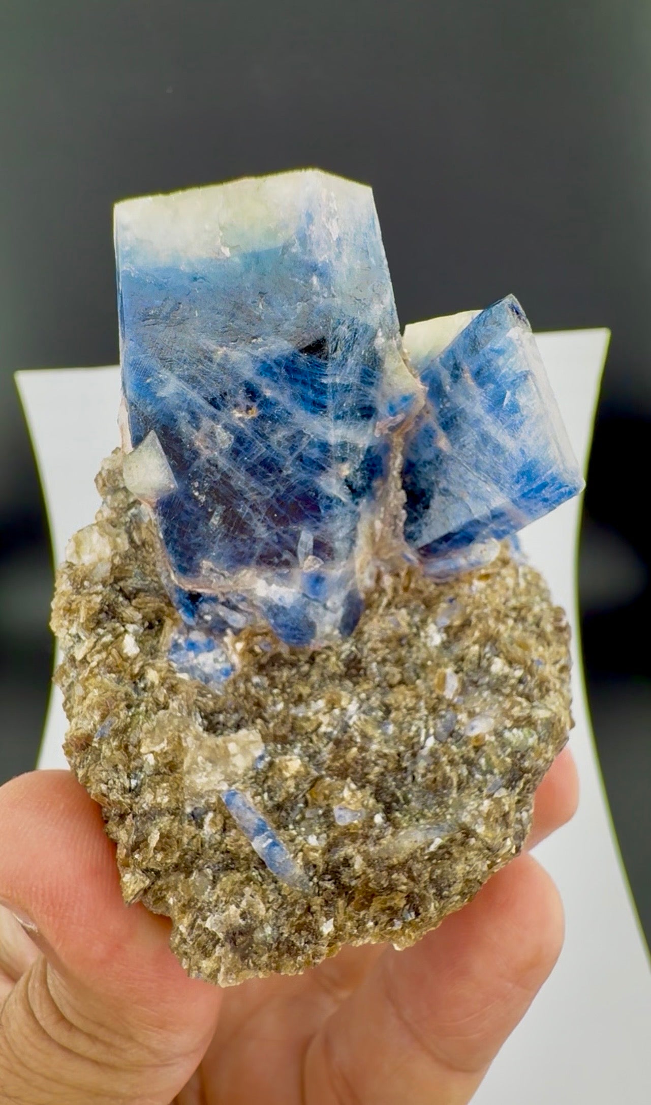 Sapphire Crystals on Matrix from Badakhshan Afghanistan – Fluorescent Collector Mineral Specimen , 210 gram