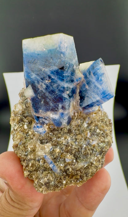 Sapphire Crystals on Matrix from Badakhshan Afghanistan – Fluorescent Collector Mineral Specimen , 210 gram