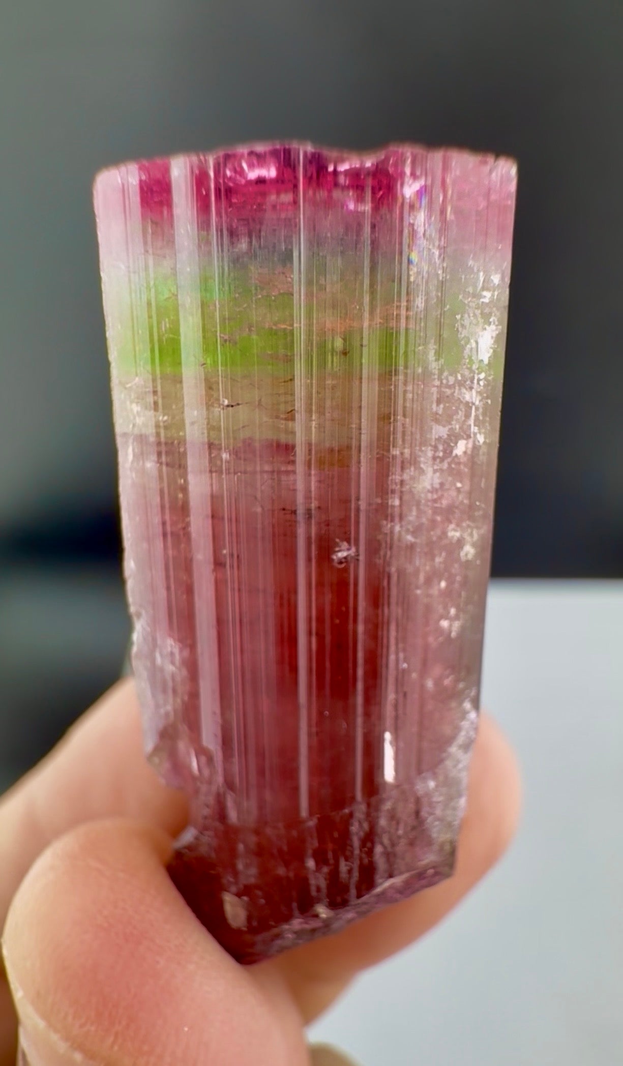 Rainbow Tourmaline crystal from Afghanistan, 125 carats