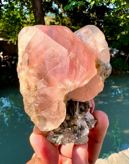 Pink Fluorite on Mica from Pakistan - 401 gram