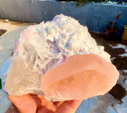 Morganite with Lepidolite, Quartz and Cleavlandite albite specimen from Afghanistan, 406 gram