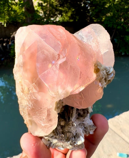 Pink Fluorite on Mica from Pakistan - 401 gram