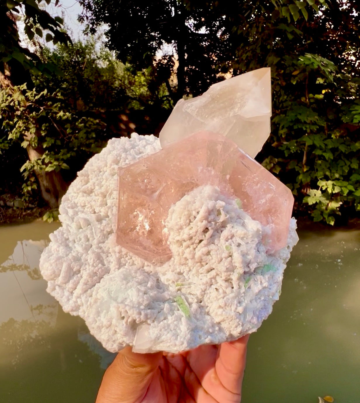 Morganite with Tourmalines, Quartz and Albite from Afghanistan, 1412 gram