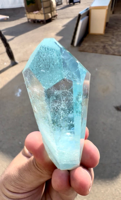 Aquamarine crystal with Diamond cut termination from Pakistan , 63 gram