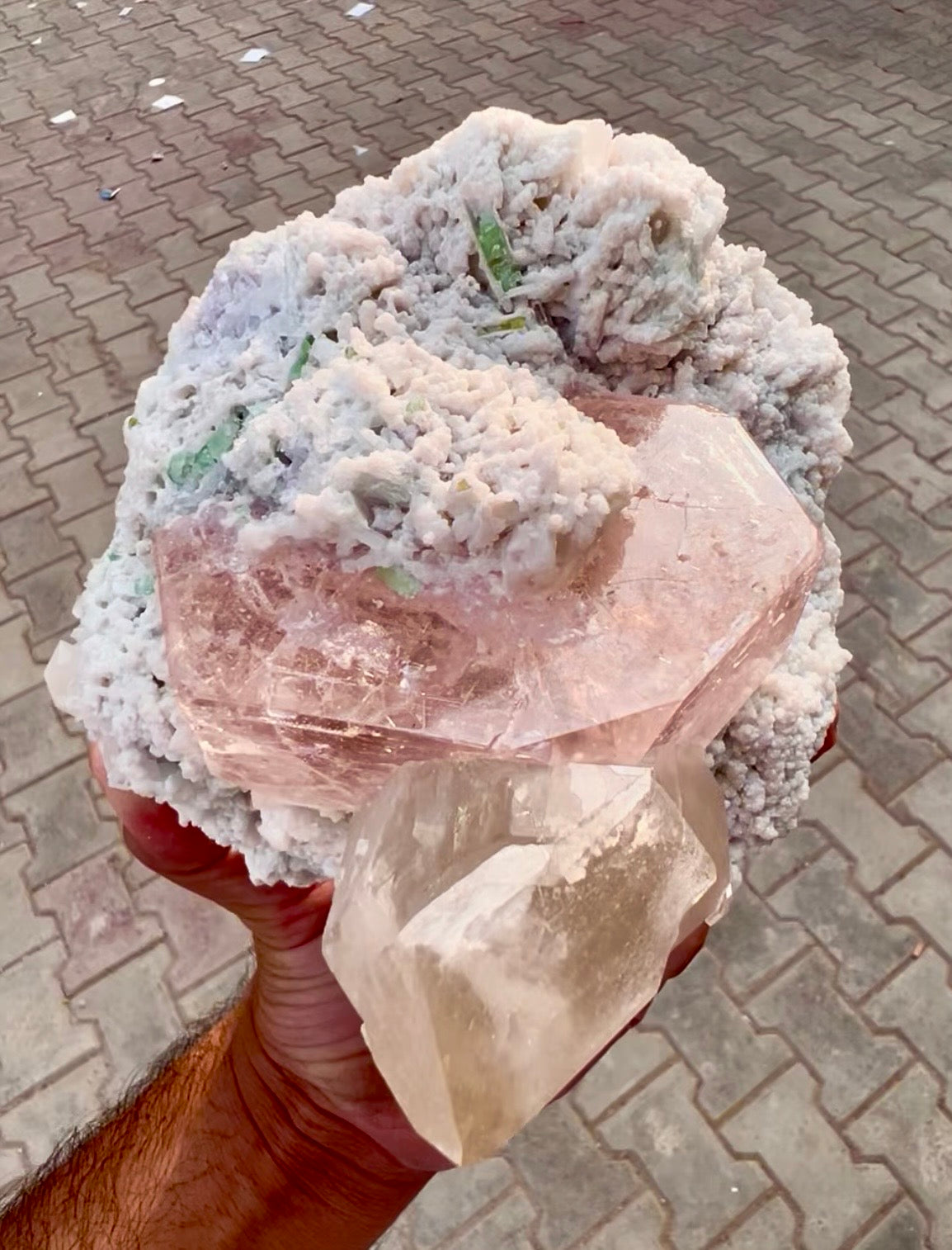 Morganite with Tourmalines, Quartz and Albite from Afghanistan, 1412 gram