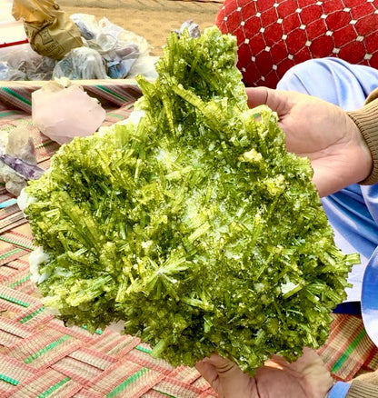 Green Tourmaline Crystals Cluster on matrix from Chapu Mine Pakistan, 3418 gram