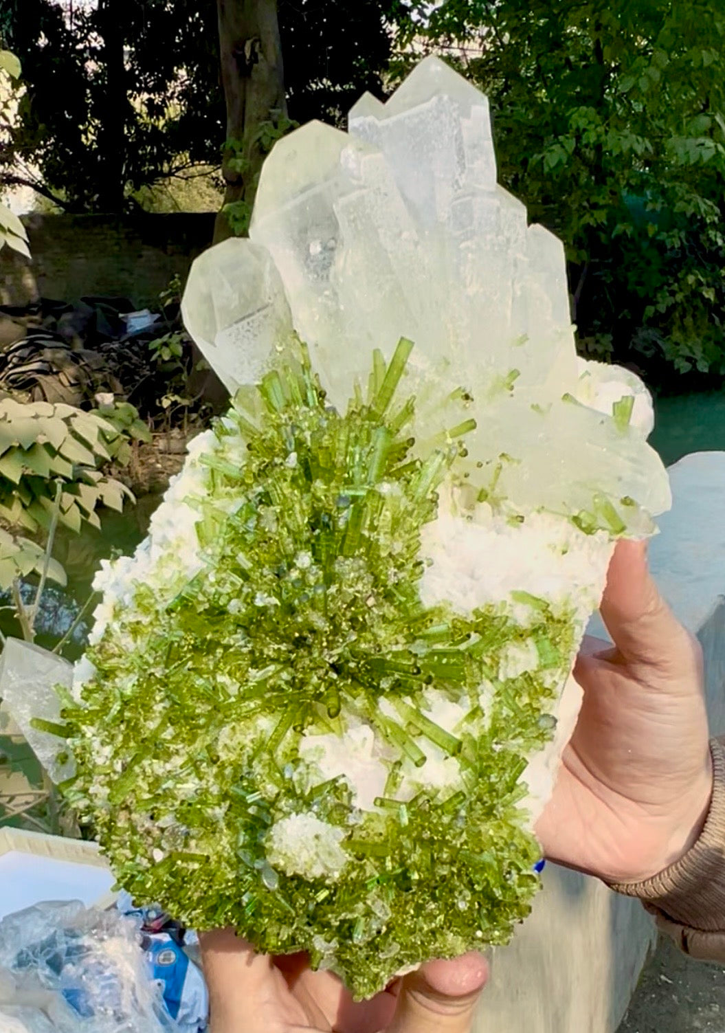 Tourmaline Crystals Cluster with Quartz on matrix from Chapu Mine Pakistan, 7014 gram