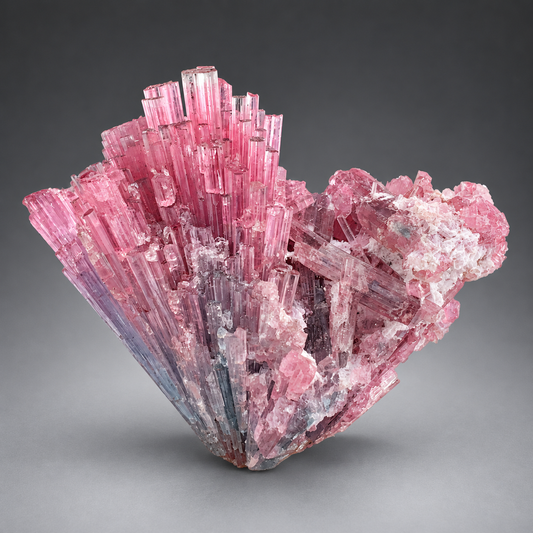 Bi-Color Cotton Candy Tourmaline Cluster From Afghanistan - 22 Grams
