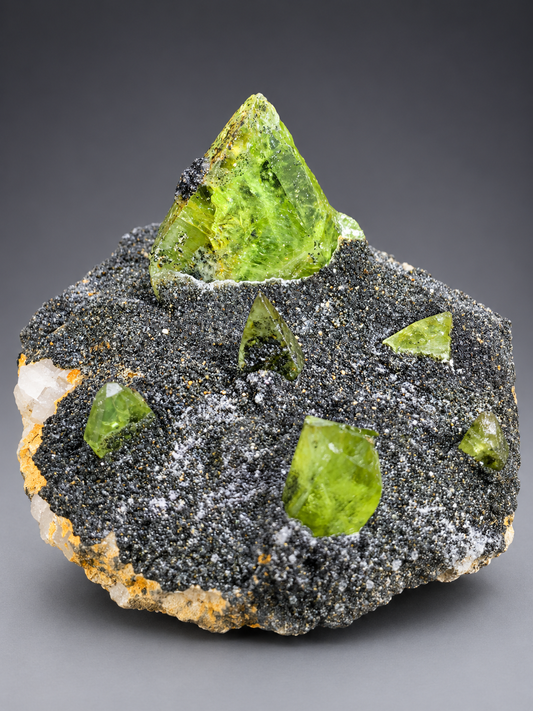 Green Sphene Crystal on Matrix From Pakistan - 191 Grams
