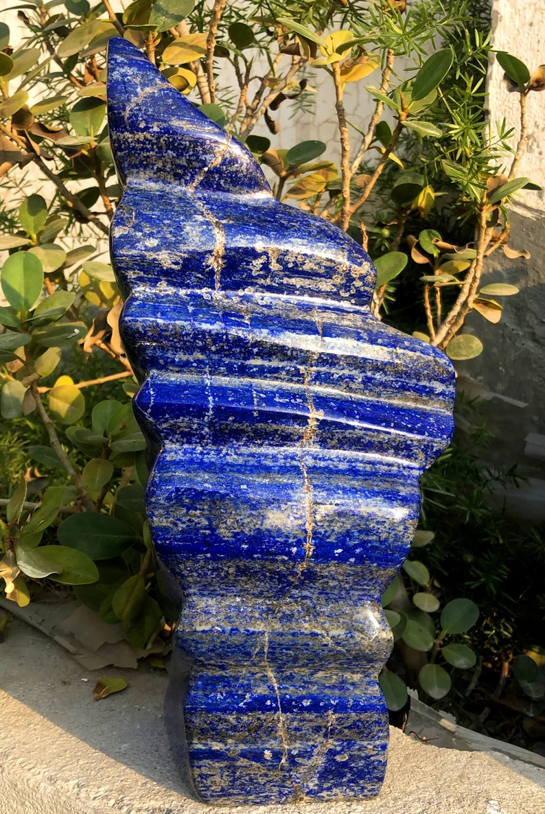 Natural lapis lazuli with gold pyrite flecks
Badakhshan lapis lazuli natural blue and gold