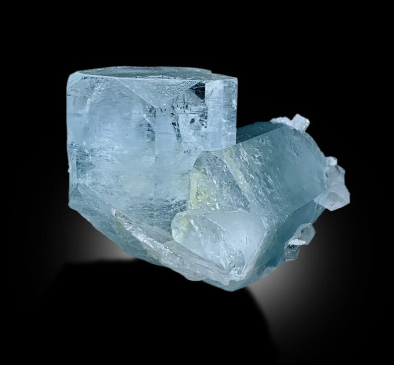 Aquamarine crystal faces showing transparency and luster
Skardu Pakistan aquamarine crystal undamaged termination